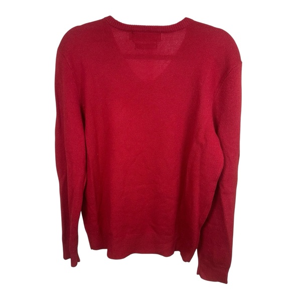 Polo Ralph Lauren Lambswool V-Neck Sweater Classic Preppy Classic Red M - Picture 2 of 7